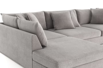 Rossita Lyx 4-seter Ekstra dyp Sofa med Sjeselong Venstre - Lysegrå Chenille - Møbler - Sofaer - Sofaer med sjeselong - 4 seters sofa med divan