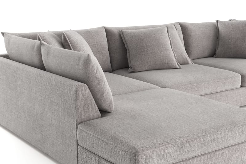Rossita Lyx 4-seter Ekstra dyp Sofa med Sjeselong Venstre - Lysegrå Chenille - Møbler - Sofaer - Sofaer med sjeselong - 4 seters sofa med divan