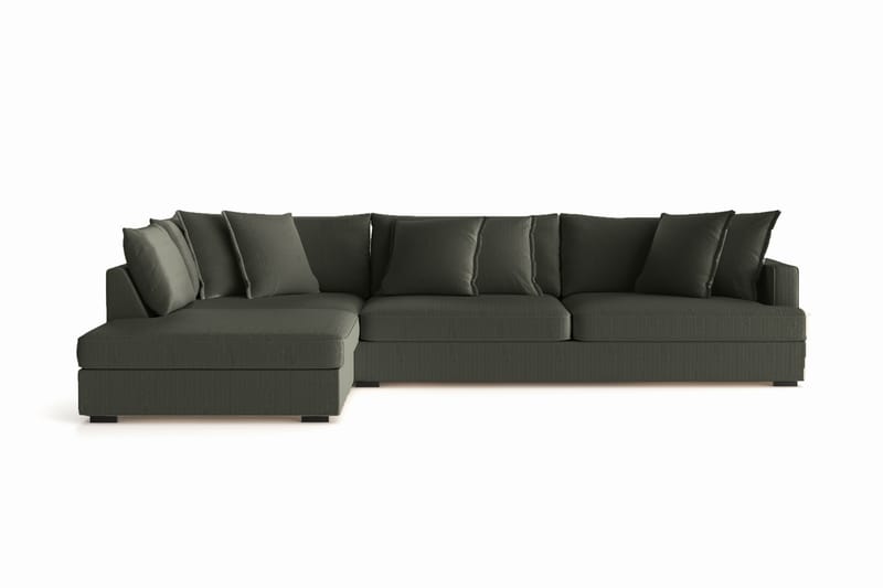 Rossita Lyx 4-seter Ekstra dyp Sofa med Sjeselong Venstre - Mørk grønn Kordfløyel - Møbler - Sofaer - Sofaer med sjeselong - 4 seters sofa med divan