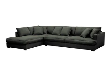 Rossita Lyx 4-seter Ekstra dyp Sofa med Sjeselong Venstre - Mørk grønn Kordfløyel - Møbler - Sofaer - Sofaer med sjeselong - 4 seters sofa med divan