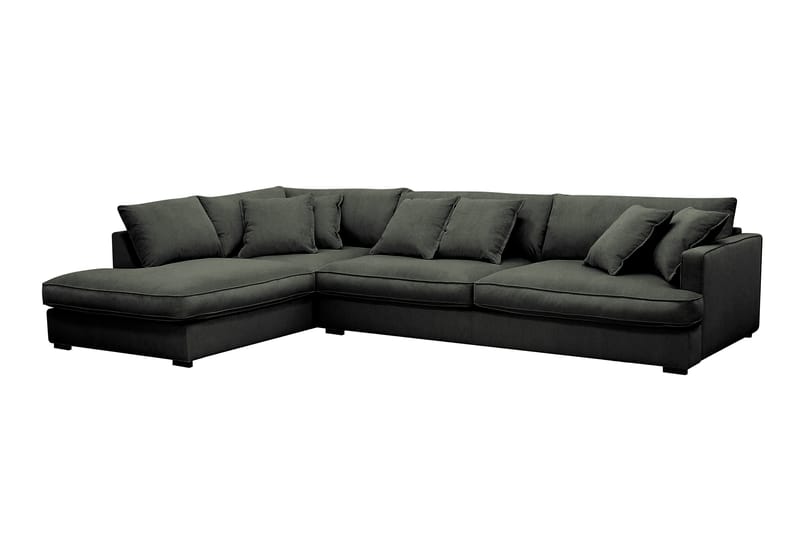 Rossita Lyx 4-seter Ekstra dyp Sofa med Sjeselong Venstre - Mørk grønn Kordfløyel - Møbler - Sofaer - Sofaer med sjeselong - 4 seters sofa med divan