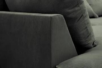 Rossita Lyx 4-seter Ekstra dyp Sofa med Sjeselong Venstre - Mørk grønn Kordfløyel - Møbler - Sofaer - Sofaer med sjeselong - 4 seters sofa med divan