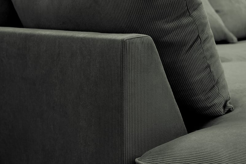Rossita Lyx 4-seter Ekstra dyp Sofa med Sjeselong Venstre - Mørk grønn Kordfløyel - Møbler - Sofaer - Sofaer med sjeselong - 4 seters sofa med divan