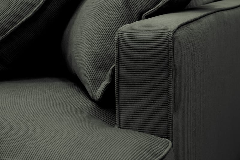 Rossita Lyx 4-seter Ekstra dyp Sofa med Sjeselong Venstre - Mørk grønn Kordfløyel - Møbler - Sofaer - Sofaer med sjeselong - 4 seters sofa med divan