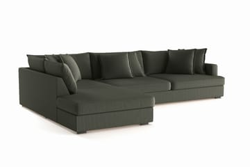 Rossita Lyx 4-seter Ekstra dyp Sofa med Sjeselong Venstre - Mørk grønn Kordfløyel - Møbler - Sofaer - Sofaer med sjeselong - 4 seters sofa med divan