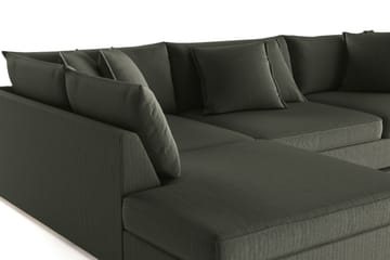 Rossita Lyx 4-seter Ekstra dyp Sofa med Sjeselong Venstre - Mørk grønn Kordfløyel - Møbler - Sofaer - Sofaer med sjeselong - 4 seters sofa med divan