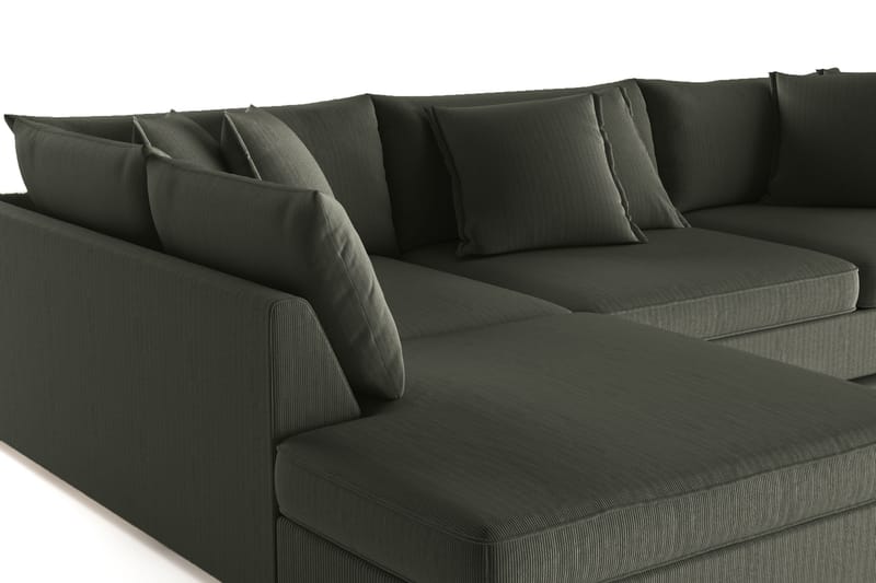 Rossita Lyx 4-seter Ekstra dyp Sofa med Sjeselong Venstre - Mørk grønn Kordfløyel - Møbler - Sofaer - Sofaer med sjeselong - 4 seters sofa med divan