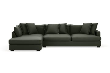 Rossita Lyx 4-seter Ekstra dyp Sofa med Sjeselong Venstre - Mørk grønn Kordfløyel - Møbler - Sofaer - Sofaer med sjeselong - 4 seters sofa med divan