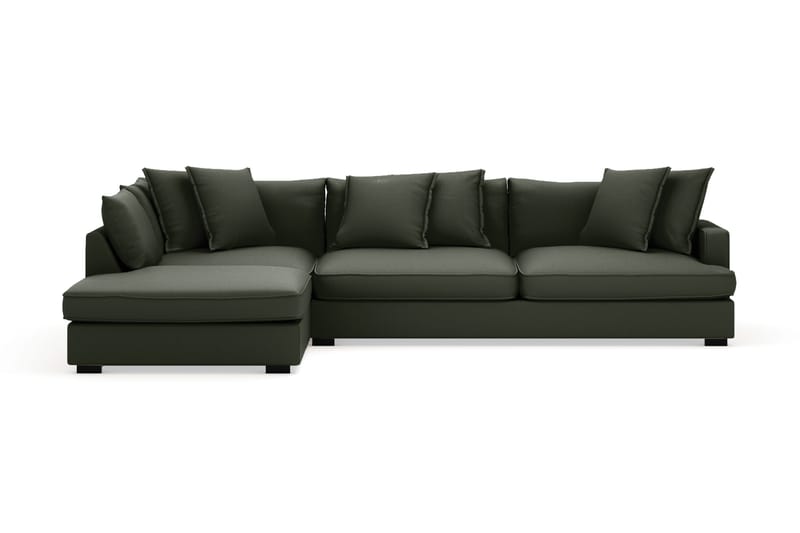 Rossita Lyx 4-seter Ekstra dyp Sofa med Sjeselong Venstre - Mørk grønn Kordfløyel - Møbler - Sofaer - Sofaer med sjeselong - 4 seters sofa med divan