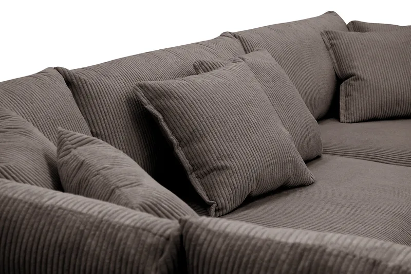 Rossita Lyx 4-seter Ekstra dyp Sofa med Sjeselong Venstre - Mørkegrå Kordfløyel - Møbler - Sofaer - Sofaer med sjeselong - 4 seters sofa med divan