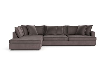 Rossita Lyx 4-seter Ekstra dyp Sofa med Sjeselong Venstre - Mørkegrå Kordfløyel - Møbler - Sofaer - Sofaer med sjeselong - 4 seters sofa med divan