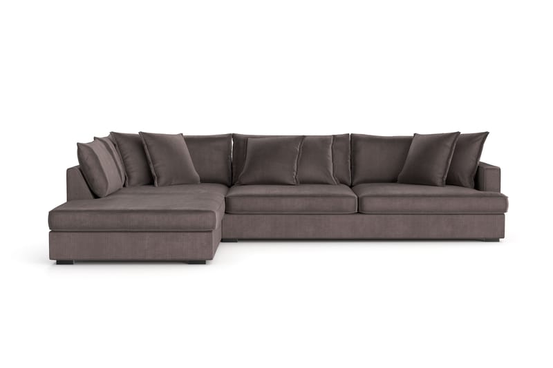 Rossita Lyx 4-seter Ekstra dyp Sofa med Sjeselong Venstre - Mørkegrå Kordfløyel - Møbler - Sofaer - Sofaer med sjeselong - 4 seters sofa med divan