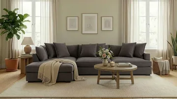 Rossita Lyx 4-seter Ekstra dyp Sofa med Sjeselong Venstre - Mørkegrå Kordfløyel - Møbler - Sofaer - Sofaer med sjeselong - 4 seters sofa med divan