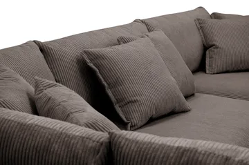 Rossita Lyx 4-seter Ekstra dyp Sofa med Sjeselong Venstre - Mørkegrå Kordfløyel - Møbler - Sofaer - Sofaer med sjeselong - 4 seters sofa med divan