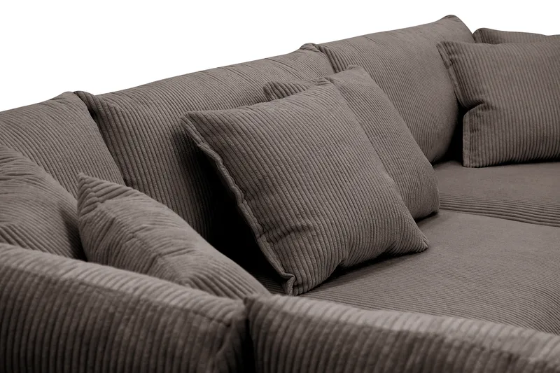 Rossita Lyx 4-seter Ekstra dyp Sofa med Sjeselong Venstre - Mørkegrå Kordfløyel - Møbler - Sofaer - Sofaer med sjeselong - 4 seters sofa med divan