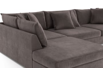 Rossita Lyx 4-seter Ekstra dyp Sofa med Sjeselong Venstre - Mørkegrå Kordfløyel - Møbler - Sofaer - Sofaer med sjeselong - 4 seters sofa med divan