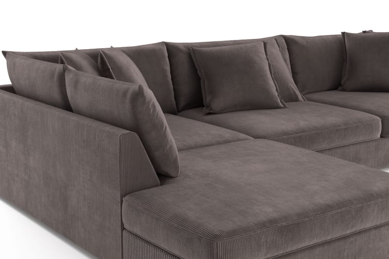 Rossita Lyx 4-seter Ekstra dyp Sofa med Sjeselong Venstre - Mørkegrå Kordfløyel - Møbler - Sofaer - Sofaer med sjeselong - 4 seters sofa med divan