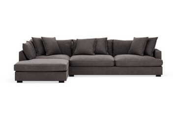 Rossita Lyx 4-seter Ekstra dyp Sofa med Sjeselong Venstre - Mørkegrå Kordfløyel - Møbler - Sofaer - Sofaer med sjeselong - 4 seters sofa med divan