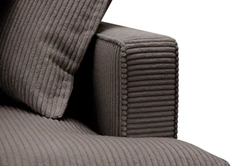 Rossita Lyx 4-seter Ekstra dyp Sofa med Sjeselong Venstre - Mørkegrå Kordfløyel - Møbler - Sofaer - Sofaer med sjeselong - 4 seters sofa med divan