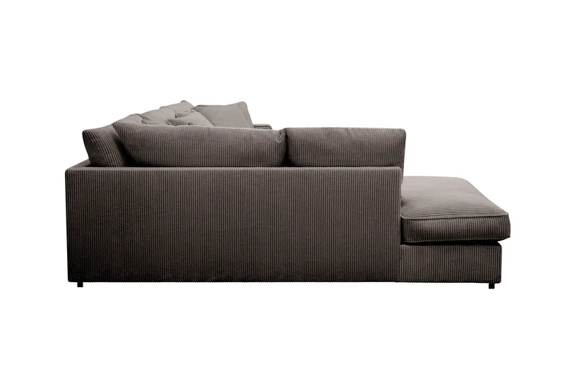 Rossita Lyx 4-seter Ekstra dyp Sofa med Sjeselong Venstre - Mørkegrå Kordfløyel - Møbler - Sofaer - Sofaer med sjeselong - 4 seters sofa med divan