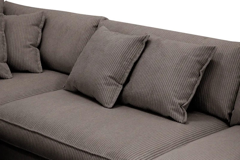 Rossita Lyx 4-seter Ekstra dyp Sofa med Sjeselong Venstre - Mørkegrå Kordfløyel - Møbler - Sofaer - Sofaer med sjeselong - 4 seters sofa med divan