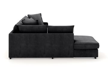 Rossita Lyx 4-seter Ekstra dyp Sofa med Sjeselong Venstre - Svart Chenille - Møbler - Sofaer - Sofaer med sjeselong - 4 seters sofa med divan