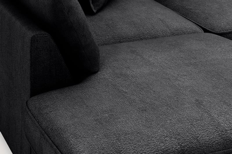Rossita Lyx 4-seter Ekstra dyp Sofa med Sjeselong Venstre - Svart Chenille - Møbler - Sofaer - Sofaer med sjeselong - 4 seters sofa med divan