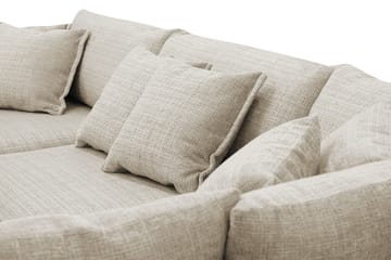 Rossita Lyx 4-seters Høyrevendt L-formet Extra Dyp Sjeselongsofa i Chenille - Beige Chenille - Møbler - Sofaer - Sofaer med sjeselong - 4 seters sofa med divan