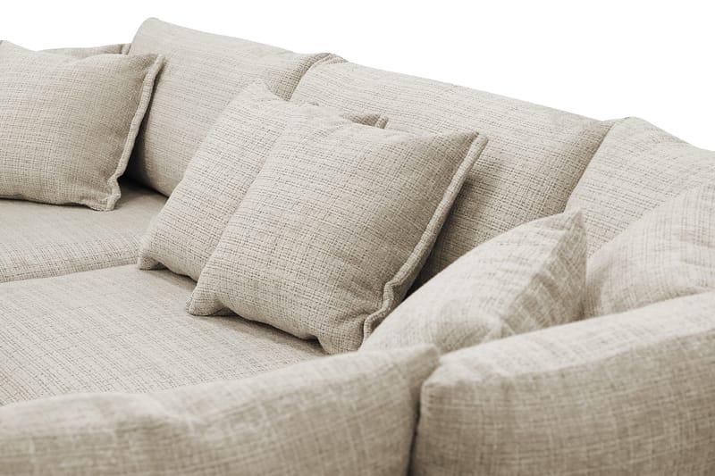 Rossita Lyx 4-seters Høyrevendt L-formet Extra Dyp Sjeselongsofa i Chenille - Beige Chenille - Møbler - Sofaer - Sofaer med sjeselong - 4 seters sofa med divan