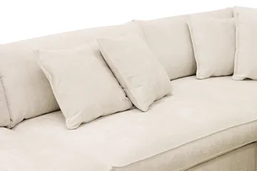 Rossita Lyx 4-seters Høyrevendt L-formet Extra Dyp Sjeselongsofa i Chenille - Beige Chenille - Møbler - Sofaer - Sofaer med sjeselong - 4 seters sofa med divan