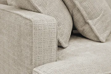 Rossita Lyx 4-seters Høyrevendt L-formet Extra Dyp Sjeselongsofa i Chenille - Beige Chenille - Møbler - Sofaer - Sofaer med sjeselong - 4 seters sofa med divan