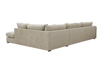 Rossita Lyx 4-seters Høyrevendt L-formet Extra Dyp Sjeselongsofa i Chenille - Beige Chenille - Møbler - Sofaer - Sofaer med sjeselong - 4 seters sofa med divan