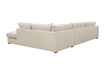 Rossita Lyx 4-seters Høyrevendt L-formet Extra Dyp Sjeselongsofa i Chenille - Beige Chenille - Møbler - Sofaer - Sofaer med sjeselong - 4 seters sofa med divan