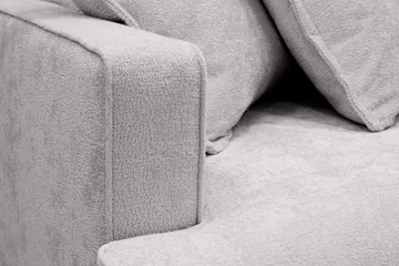 Rossita Lyx 4-seters Høyrevendt L-formet Extra Dyp Sjeselongsofa i Chenille - Grå Chenille - Møbler - Sofaer - Sofaer med sjeselong - 4 seters sofa med divan