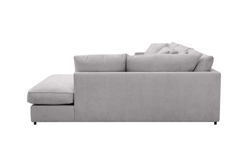 Rossita Lyx 4-seters Høyrevendt L-formet Extra Dyp Sjeselongsofa i Chenille - Grå Chenille - Møbler - Sofaer - Sofaer med sjeselong - 4 seters sofa med divan