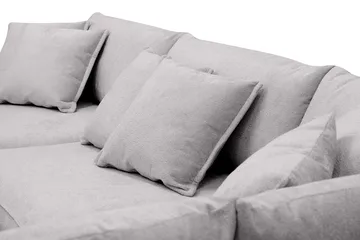 Rossita Lyx 4-seters Høyrevendt L-formet Extra Dyp Sjeselongsofa i Chenille - Grå Chenille - Møbler - Sofaer - Sofaer med sjeselong - 4 seters sofa med divan