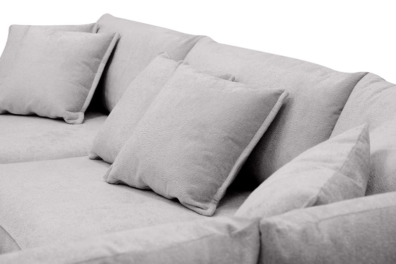 Rossita Lyx 4-seters Høyrevendt L-formet Extra Dyp Sjeselongsofa i Chenille - Grå Chenille - Møbler - Sofaer - Sofaer med sjeselong - 4 seters sofa med divan