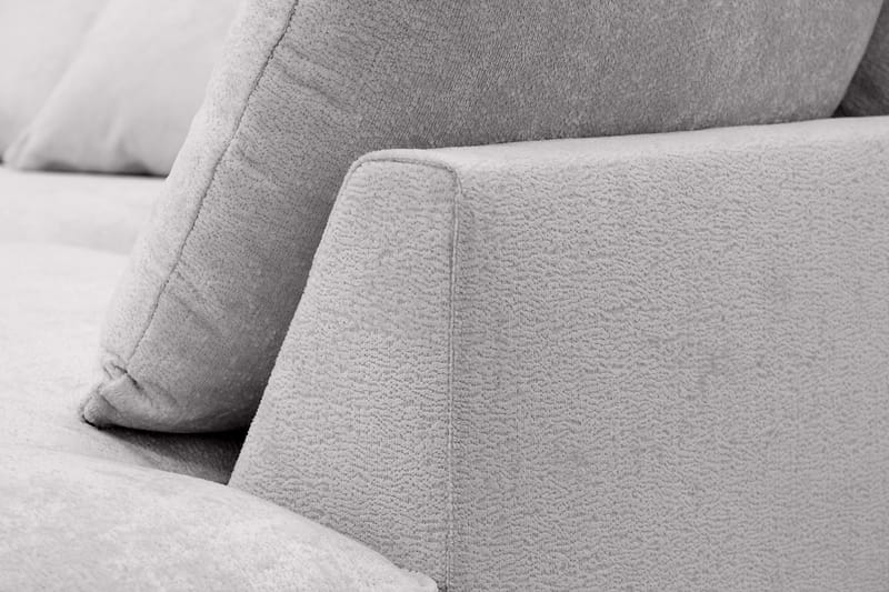 Rossita Lyx 4-seters Høyrevendt L-formet Extra Dyp Sjeselongsofa i Chenille - Grå Chenille - Møbler - Sofaer - Sofaer med sjeselong - 4 seters sofa med divan