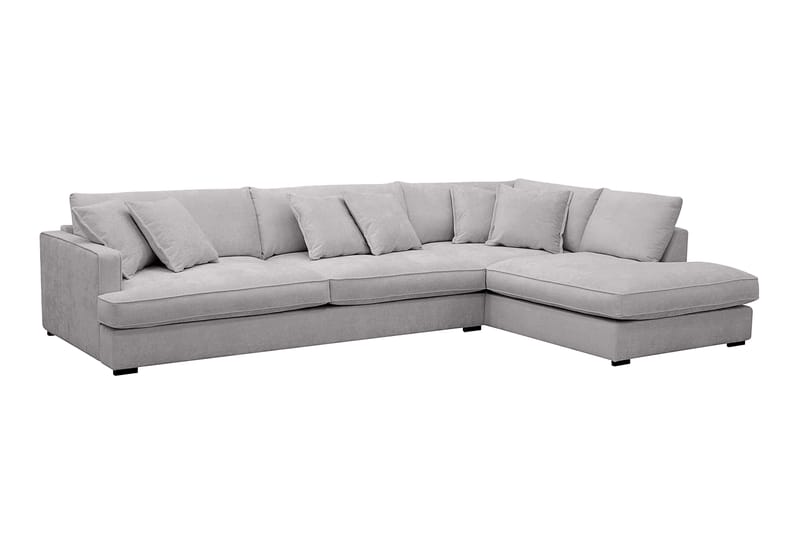 Rossita Lyx 4-seters Høyrevendt L-formet Extra Dyp Sjeselongsofa i Chenille - Grå Chenille - Møbler - Sofaer - Sofaer med sjeselong - 4 seters sofa med divan