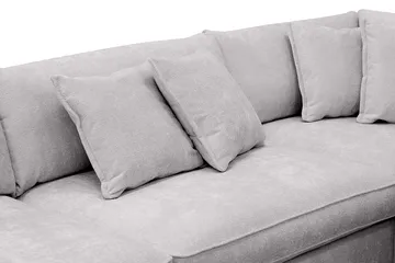 Rossita Lyx 4-seters Høyrevendt L-formet Extra Dyp Sjeselongsofa i Chenille - Grå Chenille - Møbler - Sofaer - Sofaer med sjeselong - 4 seters sofa med divan