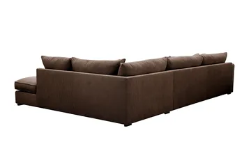 Rossita Lyx 4-seters Høyrevendt L-formet Extra Dyp Sjeselongsofa i Manchester - Brun Kordfløyel - Møbler - Sofaer - Sofaer med sjeselong - 4 seters sofa med divan