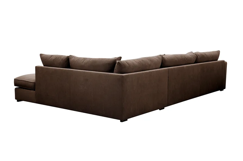 Rossita Lyx 4-seters Høyrevendt L-formet Extra Dyp Sjeselongsofa i Manchester - Brun Kordfløyel - Møbler - Sofaer - Sofaer med sjeselong - 4 seters sofa med divan
