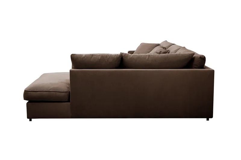 Rossita Lyx 4-seters Høyrevendt L-formet Extra Dyp Sjeselongsofa i Manchester - Brun Kordfløyel - Møbler - Sofaer - Sofaer med sjeselong - 4 seters sofa med divan