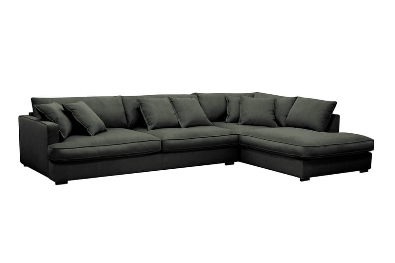 Rossita Lyx 4-seters Høyrevendt L-formet Extra Dyp Sjeselongsofa i Manchester - Mørk grønn Kordfløyel - Møbler - Sofaer - Sofaer med sjeselong - 4 seters sofa med divan