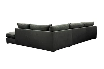 Rossita Lyx 4-seters Høyrevendt L-formet Extra Dyp Sjeselongsofa i Manchester - Mørk grønn Kordfløyel - Møbler - Sofaer - Sofaer med sjeselong - 4 seters sofa med divan
