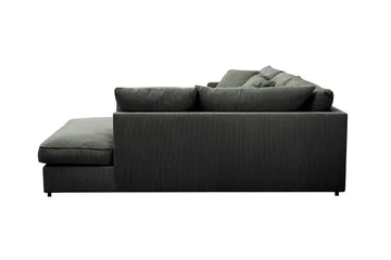 Rossita Lyx 4-seters Høyrevendt L-formet Extra Dyp Sjeselongsofa i Manchester - Mørk grønn Kordfløyel - Møbler - Sofaer - Sofaer med sjeselong - 4 seters sofa med divan