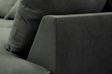 Rossita Lyx 4-seters Høyrevendt L-formet Extra Dyp Sjeselongsofa i Manchester - Mørk grønn Kordfløyel - Møbler - Sofaer - Sofaer med sjeselong - 4 seters sofa med divan