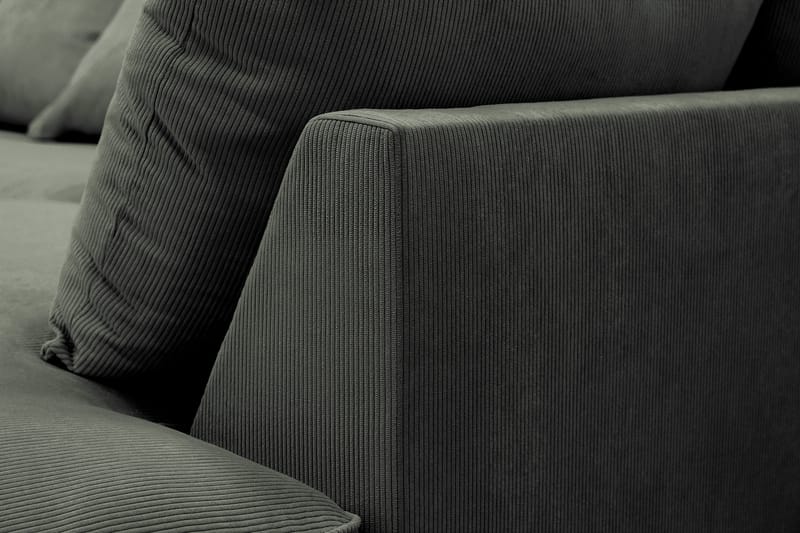 Rossita Lyx 4-seters Høyrevendt L-formet Extra Dyp Sjeselongsofa i Manchester - Mørk grønn Kordfløyel - Møbler - Sofaer - Sofaer med sjeselong - 4 seters sofa med divan
