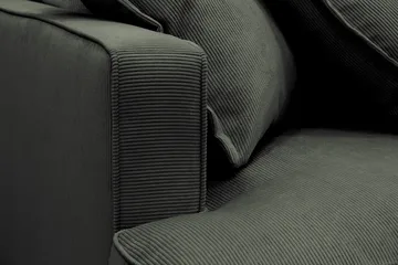 Rossita Lyx 4-seters Høyrevendt L-formet Extra Dyp Sjeselongsofa i Manchester - Mørk grønn Kordfløyel - Møbler - Sofaer - Sofaer med sjeselong - 4 seters sofa med divan
