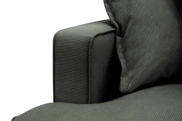 Rossita Lyx 4-seters Høyrevendt L-formet Extra Dyp Sjeselongsofa i Manchester - Mørk grønn Kordfløyel - Møbler - Sofaer - Sofaer med sjeselong - 4 seters sofa med divan